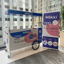 A mobile Carousello kiosk in a building